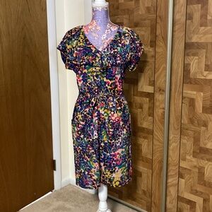 Fynn & Rose Colorful Abstract Print Dress size 8